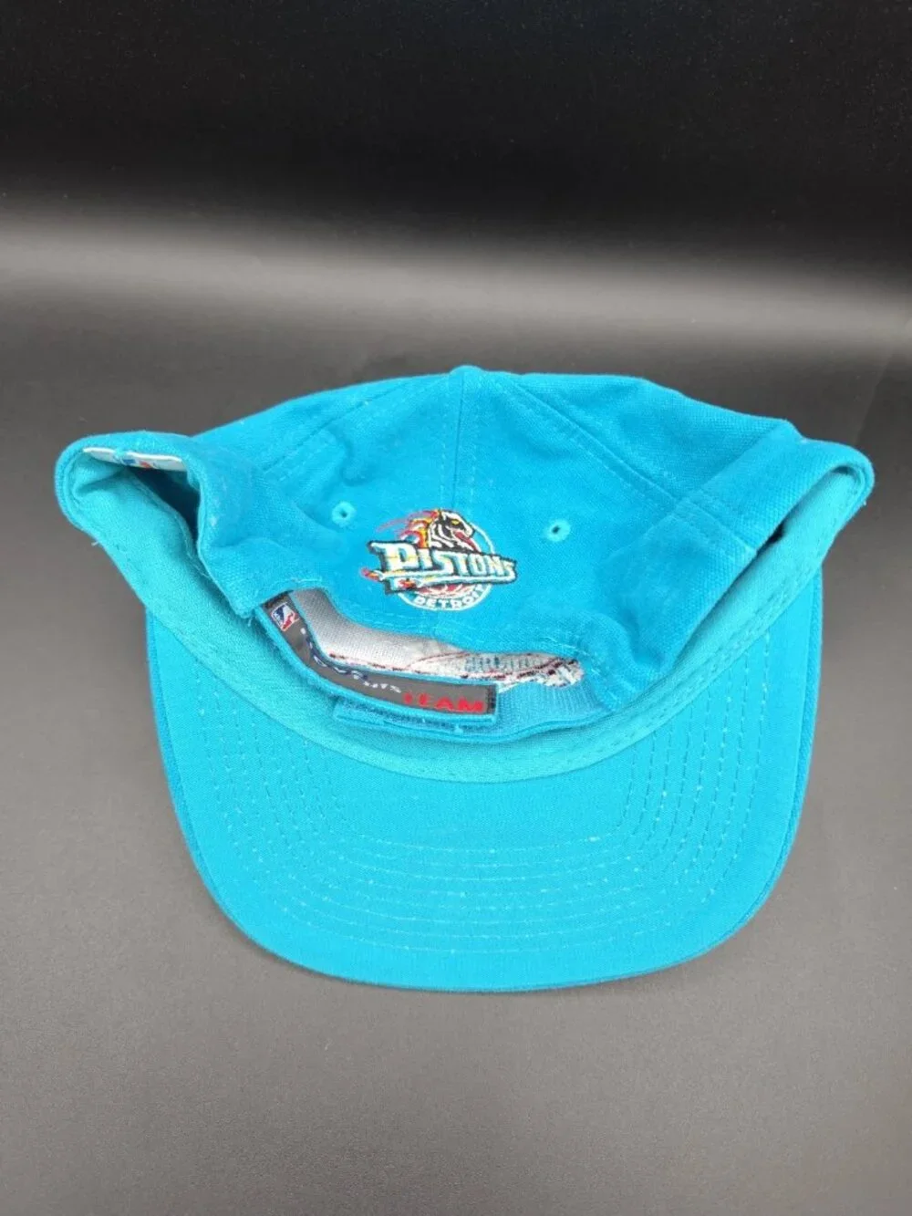 Vintage Detroit Pistons Sports Specialties NBA Teal Wool Blend Snapback Hat RARE